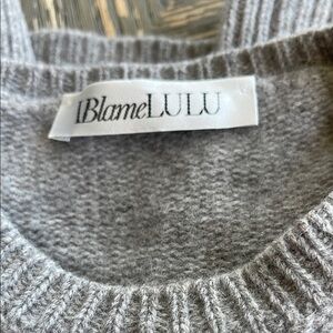 IBlameLULU- Gray Ribbed Crew Neck Sweater